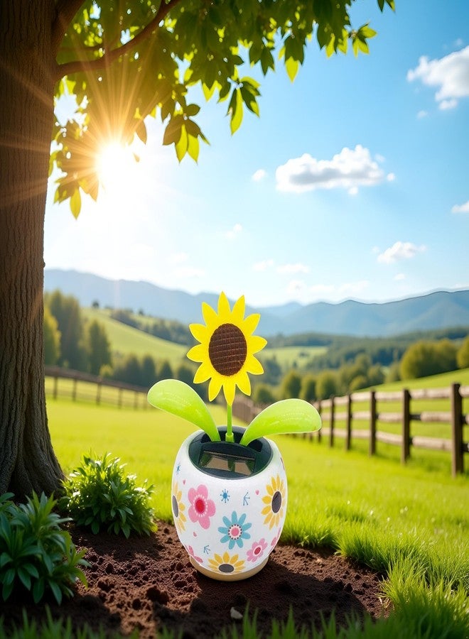 Jizlan Sunflower Solar Dancing Flower Decoration, Powered Swinging Animated Dancer Office Desk Car Decoration for Car, Solar Power Kits, Funny Ornaments - Image 5